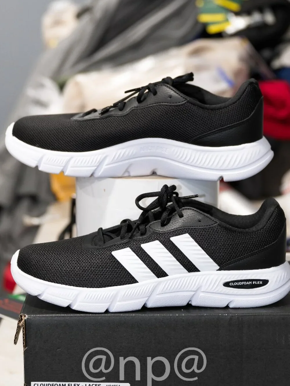 ADIDAS Cloudfoam Flex- Laces Sneaker Men's Black/White ShoeS